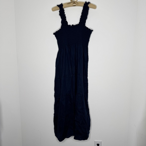 Quince Midnight Blue Textured Midi Dress XL - Picture 3 of 7